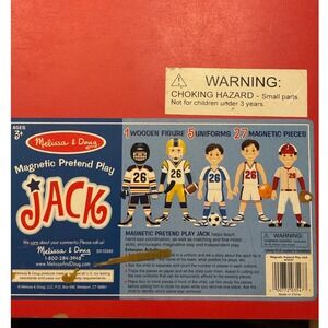 Melissa & Doug Magnetic Pretend Play Jack Sports Wooden Dress Up Set 27pc EUC